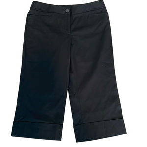 NWT White House Black Market black wide leg cropped dress pants sz 12